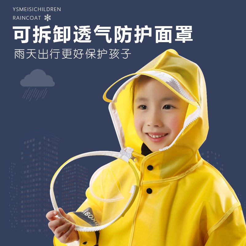 Áo mưa cho bé có màn chắn hoạ tiết đáng yêu