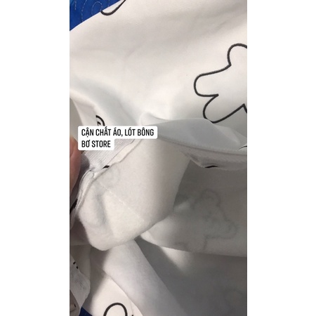 [Có Video Và Ảnh Thật] Áo Khoác Nỉ Gấu Trắng Viền Đen Vải Mịn Dày Dặn Bơ Store
