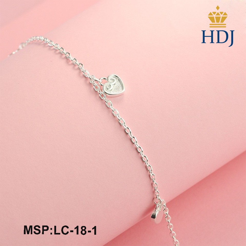 Lắc chân nữ bạc hình trái tim đính đá đơn giản trang sức cao cấp HDJ mã LC-18-1 Hàng Xuất Khẩu
