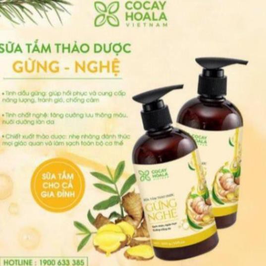 Sữa Tắm Thảo Dược Gừng Nghệ Giữ Ấm Cơ Thể Cocayhoala 300g