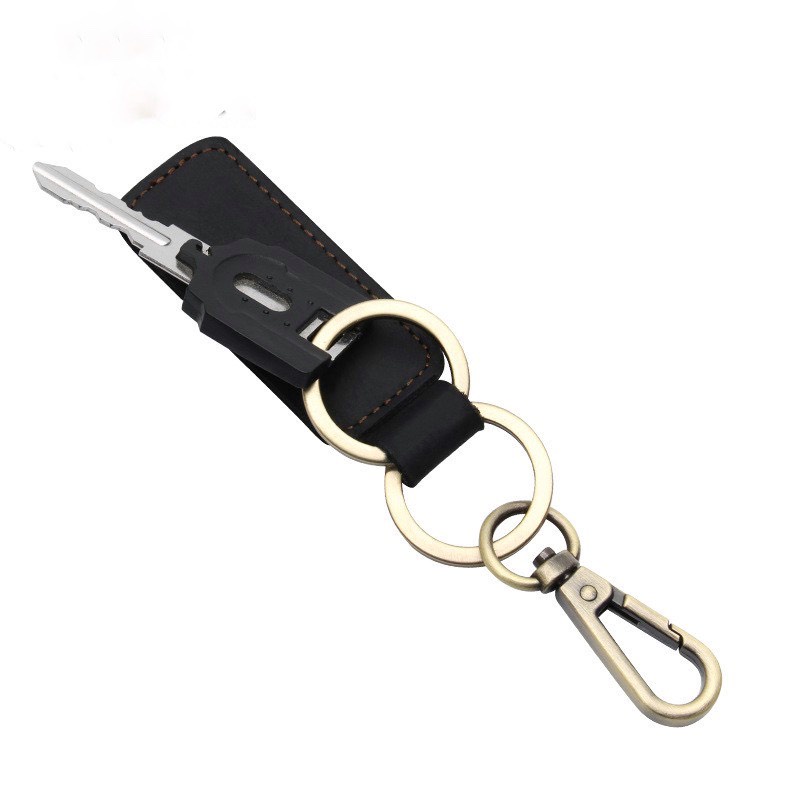 Móc chìa Khoá Da Bò Thật - Handmade 100% - Khoá Đồng _DN5022