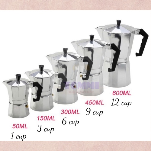 Ấm Pha Cà Phê Moka - Bình Pha Cà Phê Moka Kiểu Ý Pha Chế - Dụng Cụ Pha Chế
