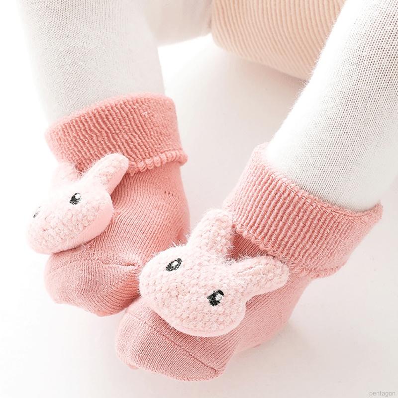 Đôi tất dày giữ ấm chống trượt 12 kiểu họa tiết hoạt hình dễ thương cho trẻ sơ sinh