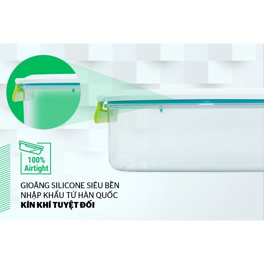 [HÀNG CHÍNH HÃNG] - Hộp Bảo Quản Thực Phẩm Biozone KB-SM900S2 900ml, Hộp Đựng Thức Ăn Trong Tủ Lạnh 2 Ngăn