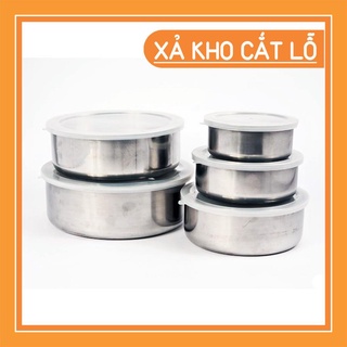 [FREE SHIP] Bộ 5 Hộp Đựng Thực Phẩm Inox Kèm Nắp Nhựa đựng thức ăn, vật dụng, gia vị rất tiện lợi [XẢ KHO HOT]
