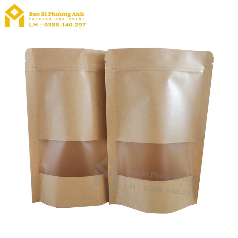 Combo 10 Chiếc Túi Zip Giấy Kraft Nâu 17x24_Bao Bì Phương Anh