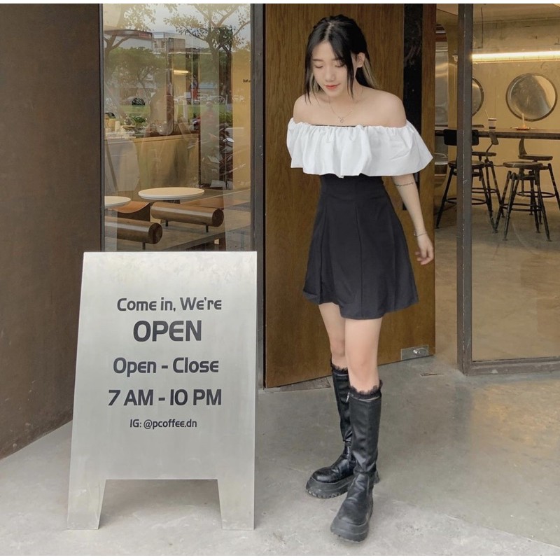 (SẴN-CLIP THẬT) Đầm trễ vai bèo đen dáng ôm dự tiệc sang trọng | BigBuy360 - bigbuy360.vn