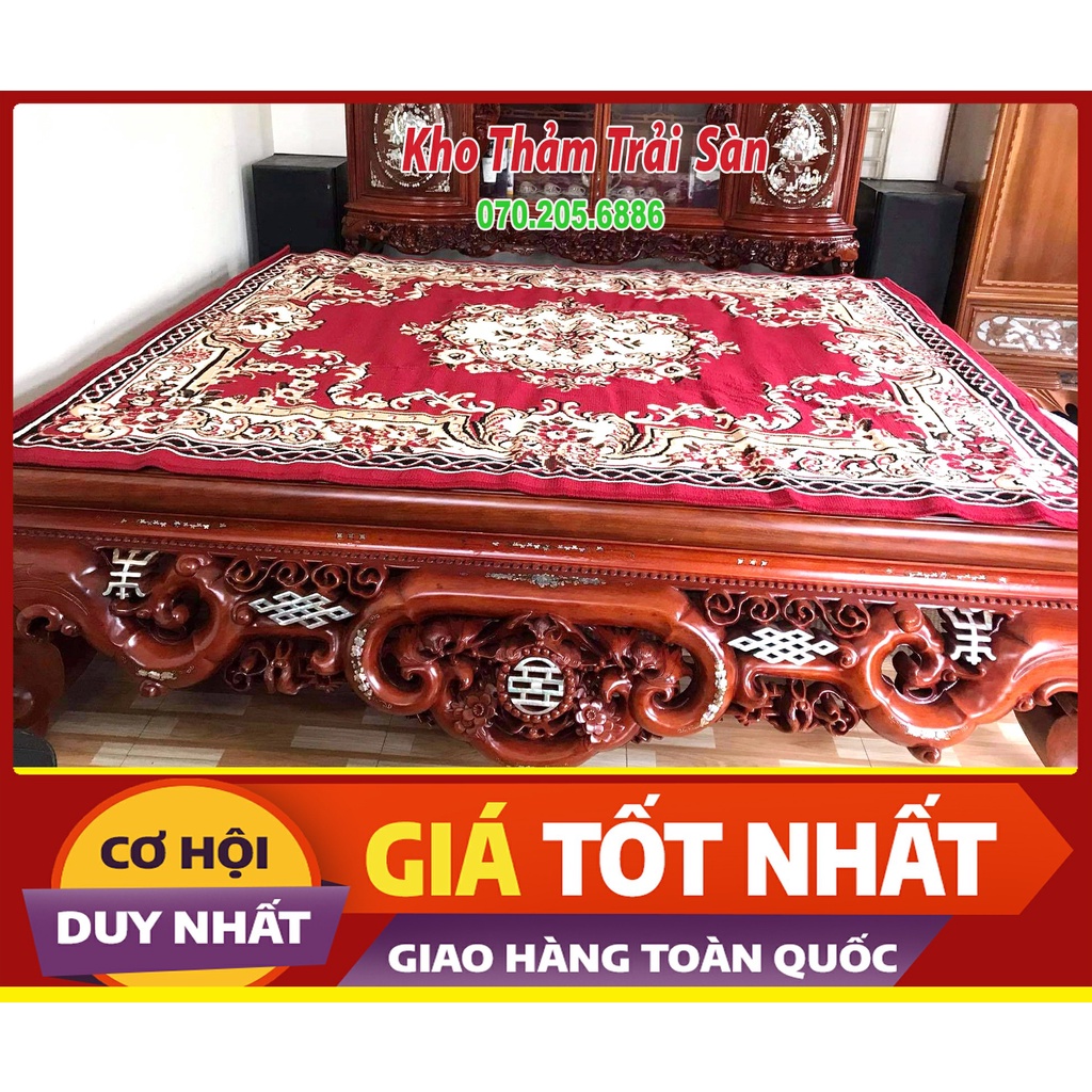 Thảm trải sập, trải nền len dệt cao cấp 1.7 x 2.1m