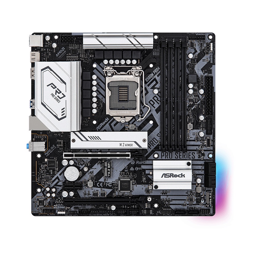 Mainboard ASROCK B560M PRO4 (Intel B560, Socket 1200, m-ATX, 4 khe Ram DDR4) - Bảo hành chính hãng 36 Tháng