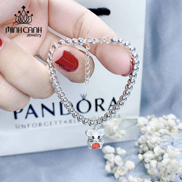 Lắc Bạc Bi Trẻ Em Mix Con Chuột Ôm Chữ Phúc - Minh Canh Jewelry