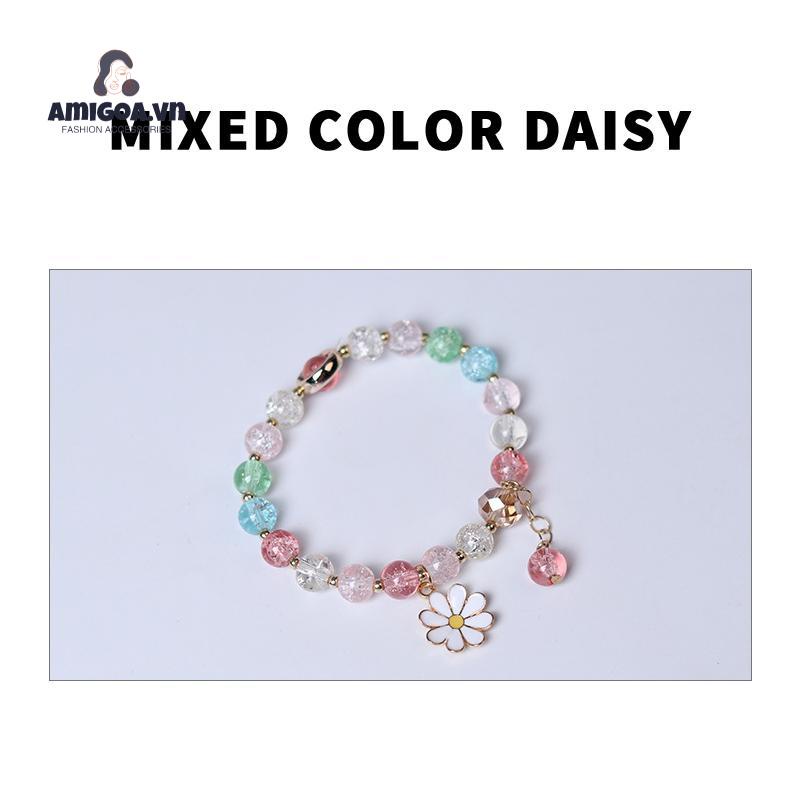 Vòng Tay Trang Sức Đính Hoa Cúc/ Dâu Tây/ Hướng Dương Dành Cho Nữ