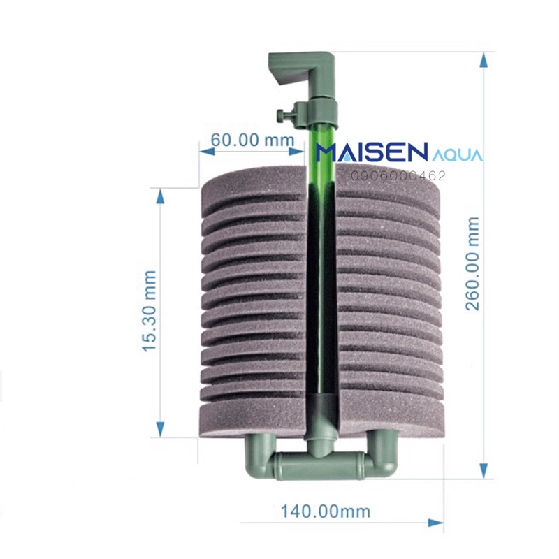 Lọc Bio 1/4 Atman Cao Cấp Sponge Filter cho hồ thuỷ Sinh Cá Tép - Lọc Tam Giác