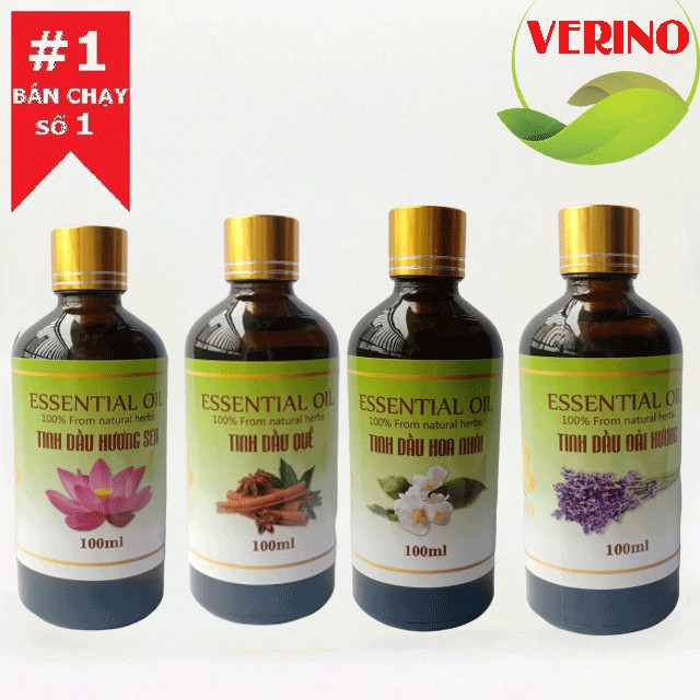 [Giá Hủy Diệt] Tinh dầu thiên nhiên Verino Chính hãng nguyên chất nhập khẩu Ấn Độ Lọ 100ml - Được tùy chọn mùi