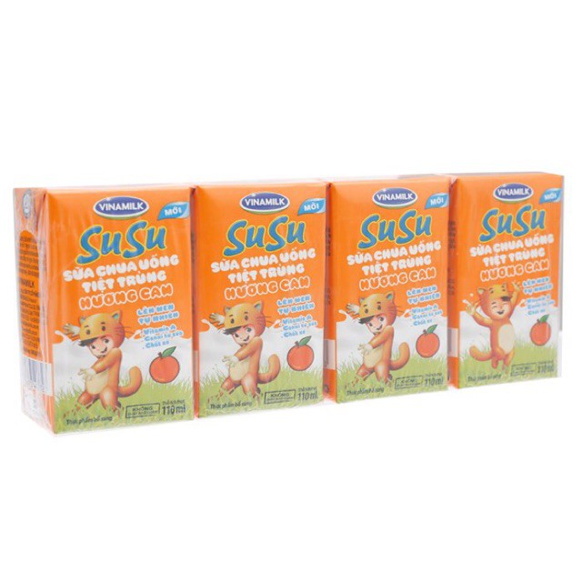 Lốc 4 hộp sữa chua uống Susu IQ 110ml