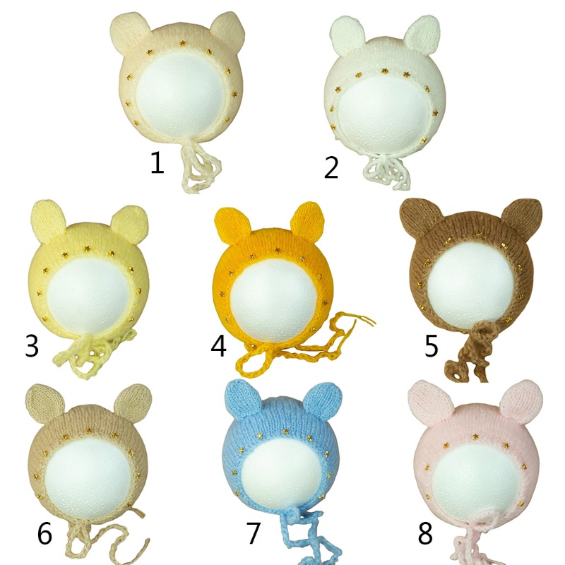 Mũ Đan Len Dễ Thương Làm Phụ Kiện Chụp Ảnh Cho Bé Sơ Sinh