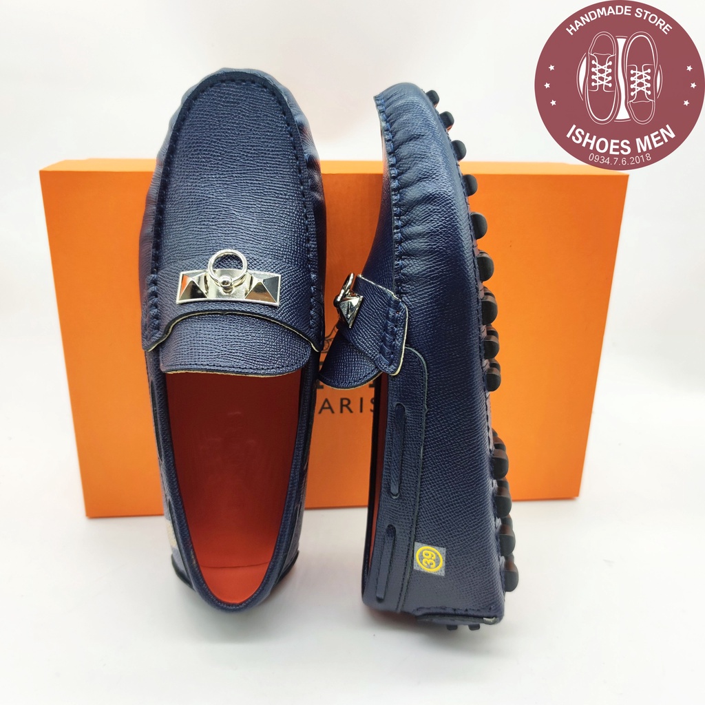 Giày Lười Da Nam, Giầy Mọi Moca nam HM Thời trang da bò xịn 100% cao cấp Full box