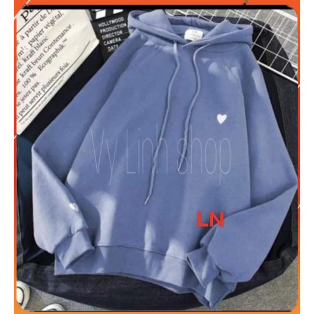 Áo hoodie unisex ❤FREESHIP❤áo nỉ bông in hình tim tay ngực