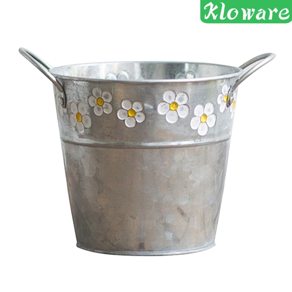 Xô Sắt Đựng Chậu Hoa Trang Trí Ban Công Sân Vườn