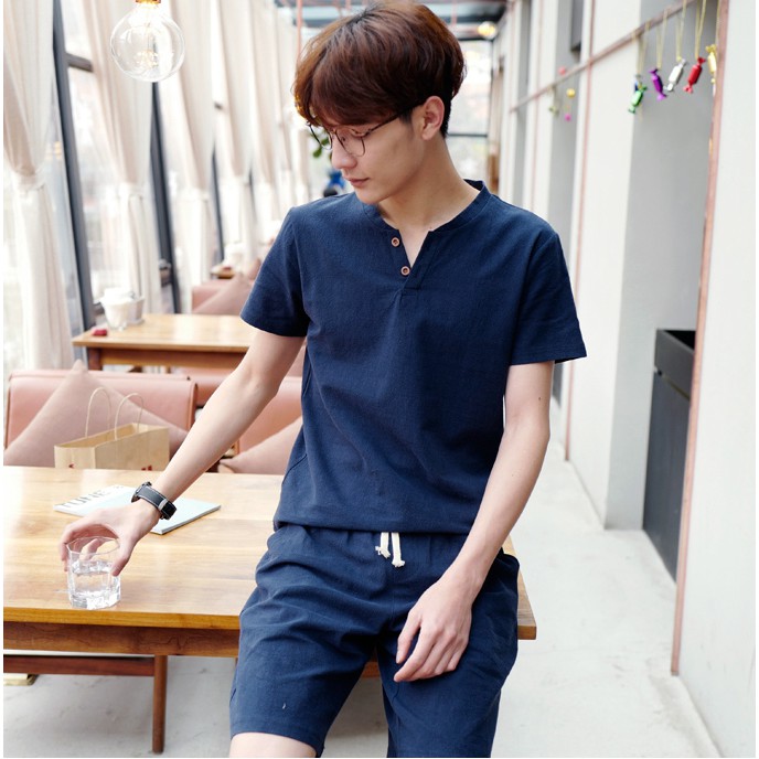 Bộ ngắn tay đũi nam trẻ trung - AP13A