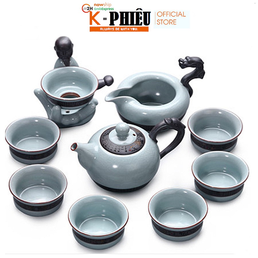 Bộ bình trà gốm sứ Viên Ngộ - Lò Gốm sứ Bát Tràng VNMEILAN-IM066