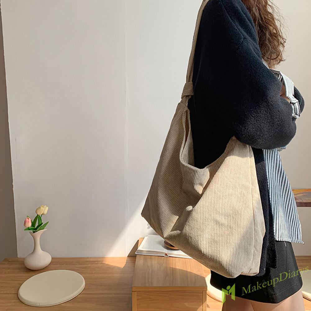 Túi xách tote bằng nhung tăm sức chứa lớn thời trang nữ mùa thu đông