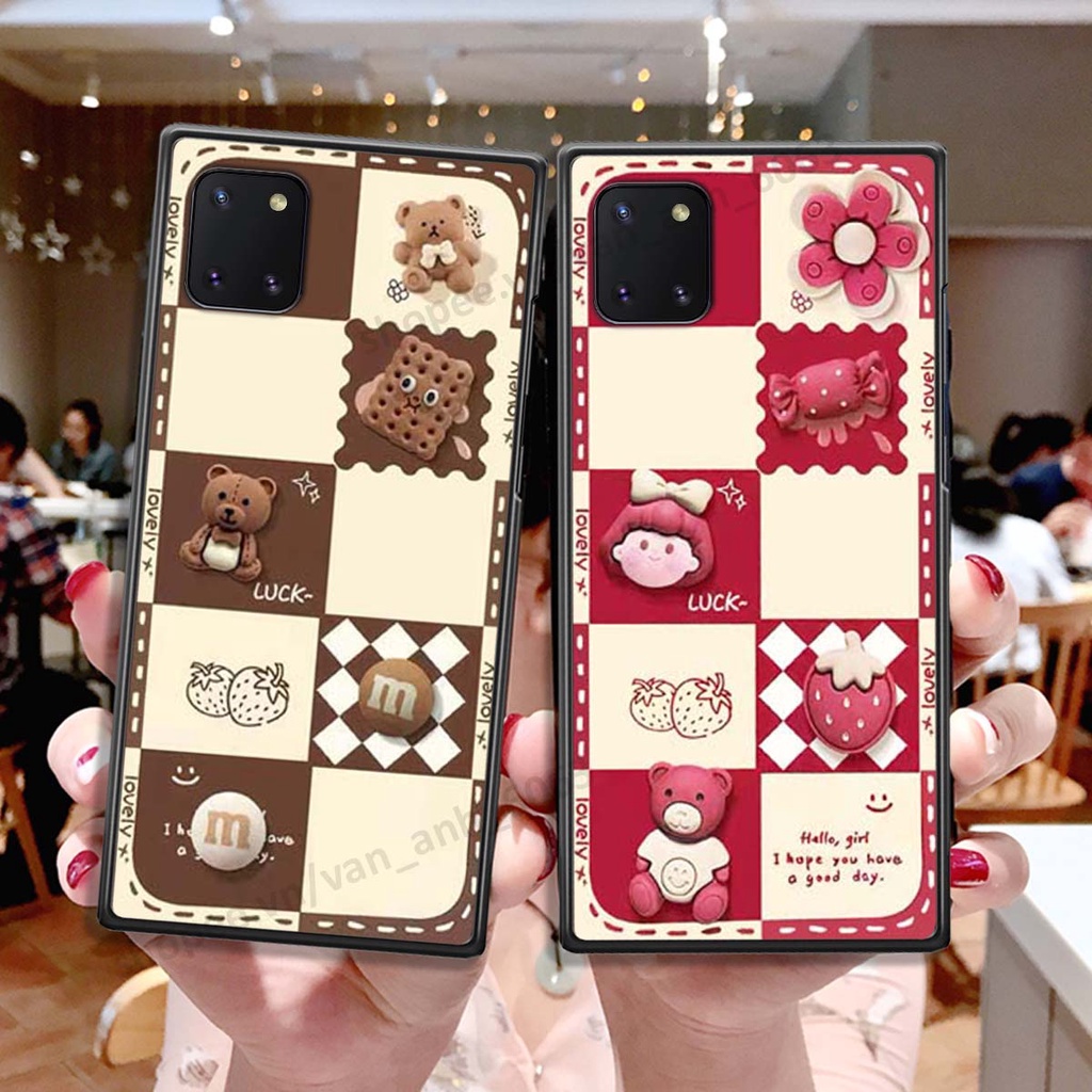 Ốp lưng Samsung Note 10 Lite hình gấu, kẹo dễ thương cute