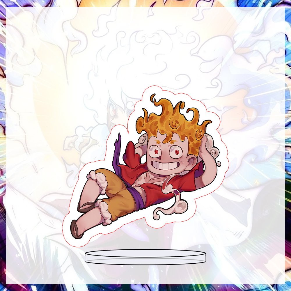 (8cm) Standee ONE PIECE ver LUFFY GEAR 5 mô hình ĐẢO HẢI TẶC Acrylic Anime mica chibi trang trí trưng bày