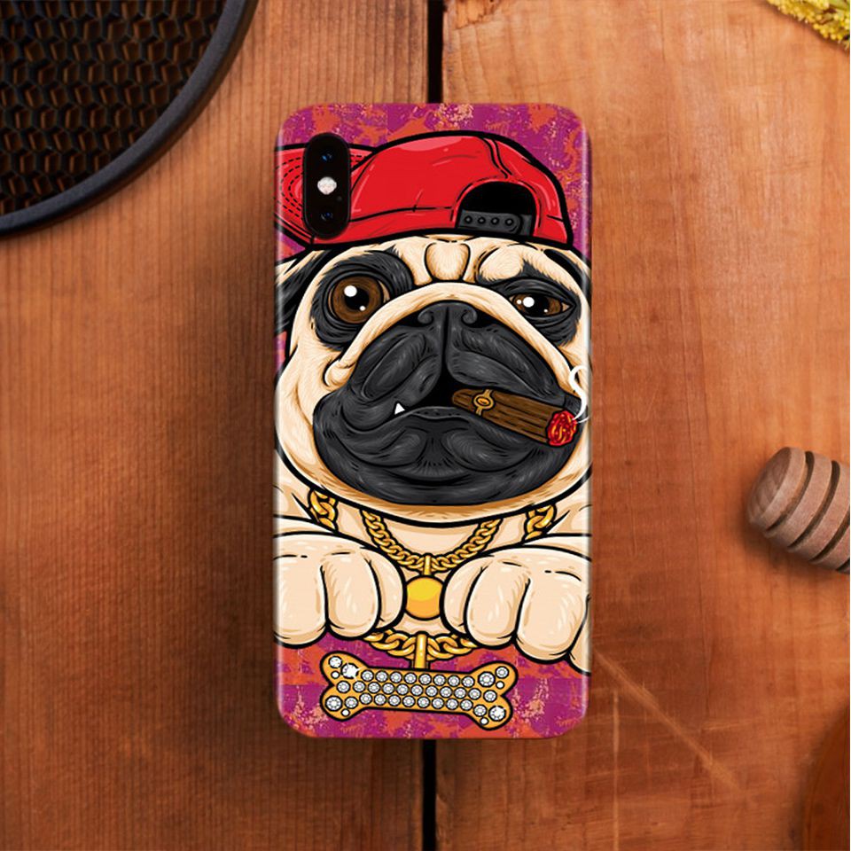 Miếng dán skin hình chó bull hiphop cho iPhone mẫu atk110