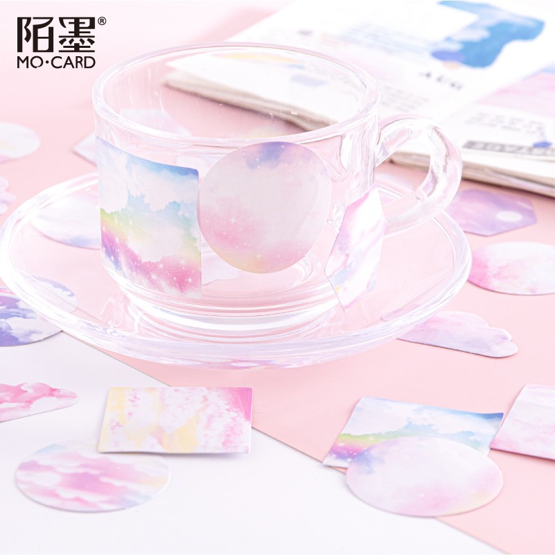 Hộp 46 Sticker Dán Hình Màu Hồng Gradient Box Sticker ST433