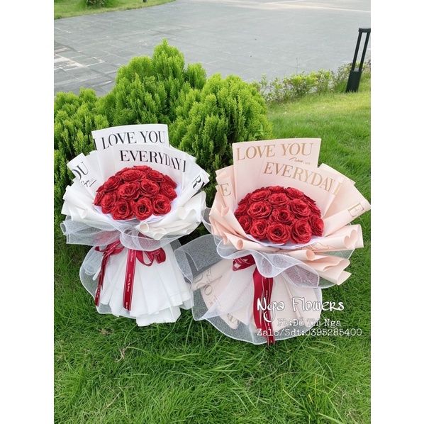 Bó Hoa Vip 19 Bông Nhũ Đỏ