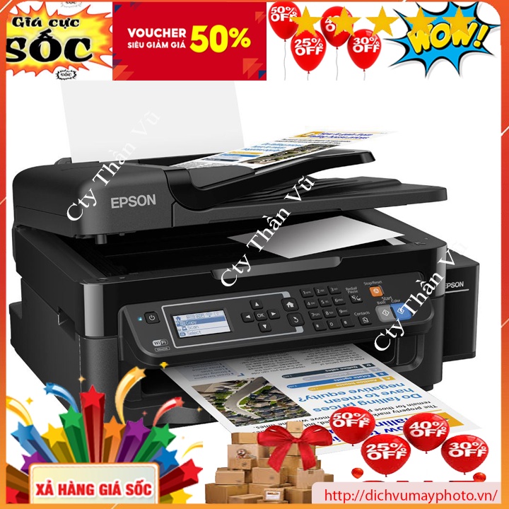 Máy in phun màu cũ đa năng Epson L565 có in wifi không dây copy scan fax tiện lợi đảm bảo chất lượng INECO