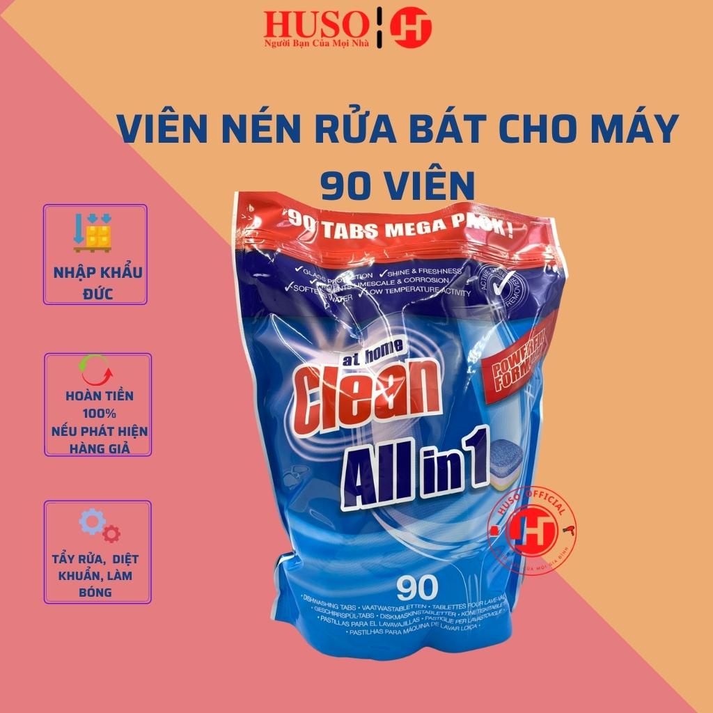 Viên nén rửa bát AT HOME CLEAN viên rửa chén dùng trong máy rửa bát All IN ONE 1,8kg 90 viên x 20g