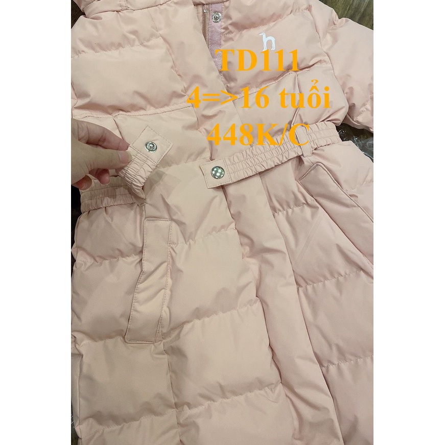 * Mã TD111: Parka dáng dài bé gái xuất hàn hàng VNXK siêu hot.