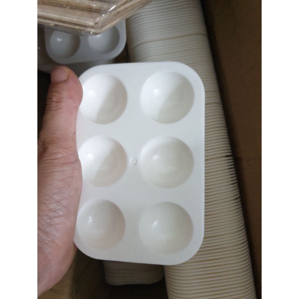 Khay pha màu 6 lỗ mini nhỏ xinh cho bé học vẽ
