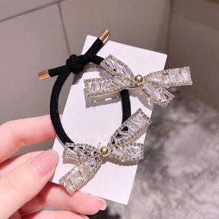 Set dây buộc tóc và kẹp nơ đá cao cấp lấp lánh