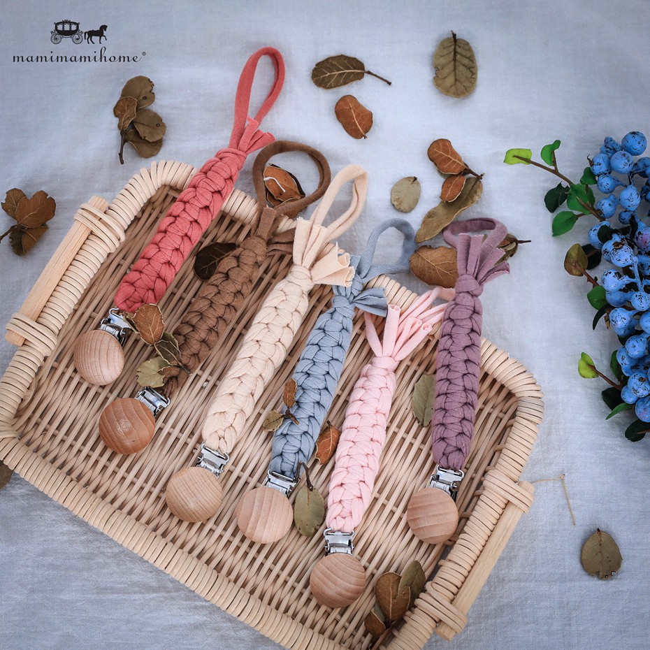 Nút ngậm đồ chơi MAMIMAMIHOME bằng cotton thiết kế dây bện đáng yêu dành cho trẻ nhỏ