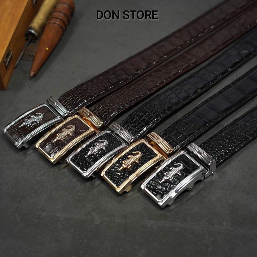 Nịt Cá Sấu Nam Gai Lưng Cao Cấp Dây Liền Sợi Cá Sấu Thật 100% (Mã CS04)