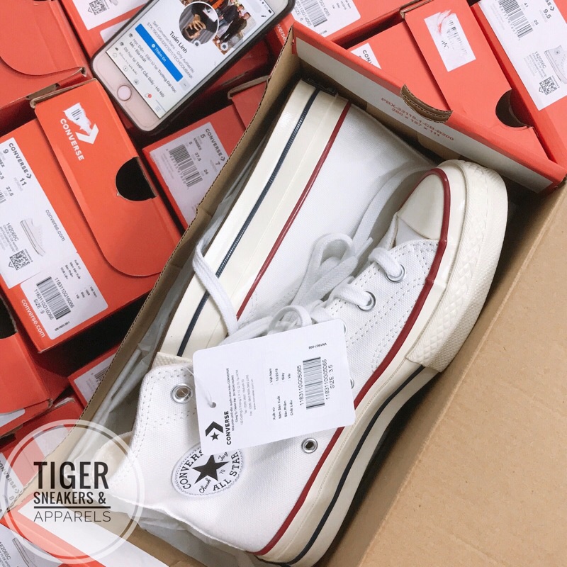 Tiger Sneakers - Giày Converse 1970s Store VN chính hãng cổ cao màu trắng | 162056C