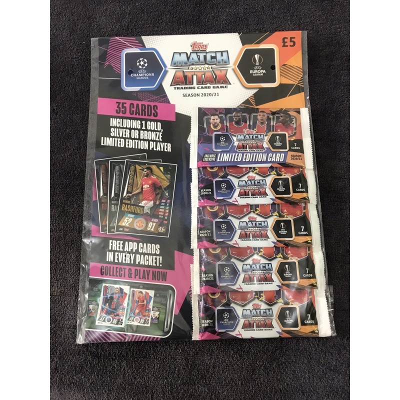 [ Multi pack ] Gói thẻ Match attax Champions league mùa 2020/21 ( 35 thẻ )