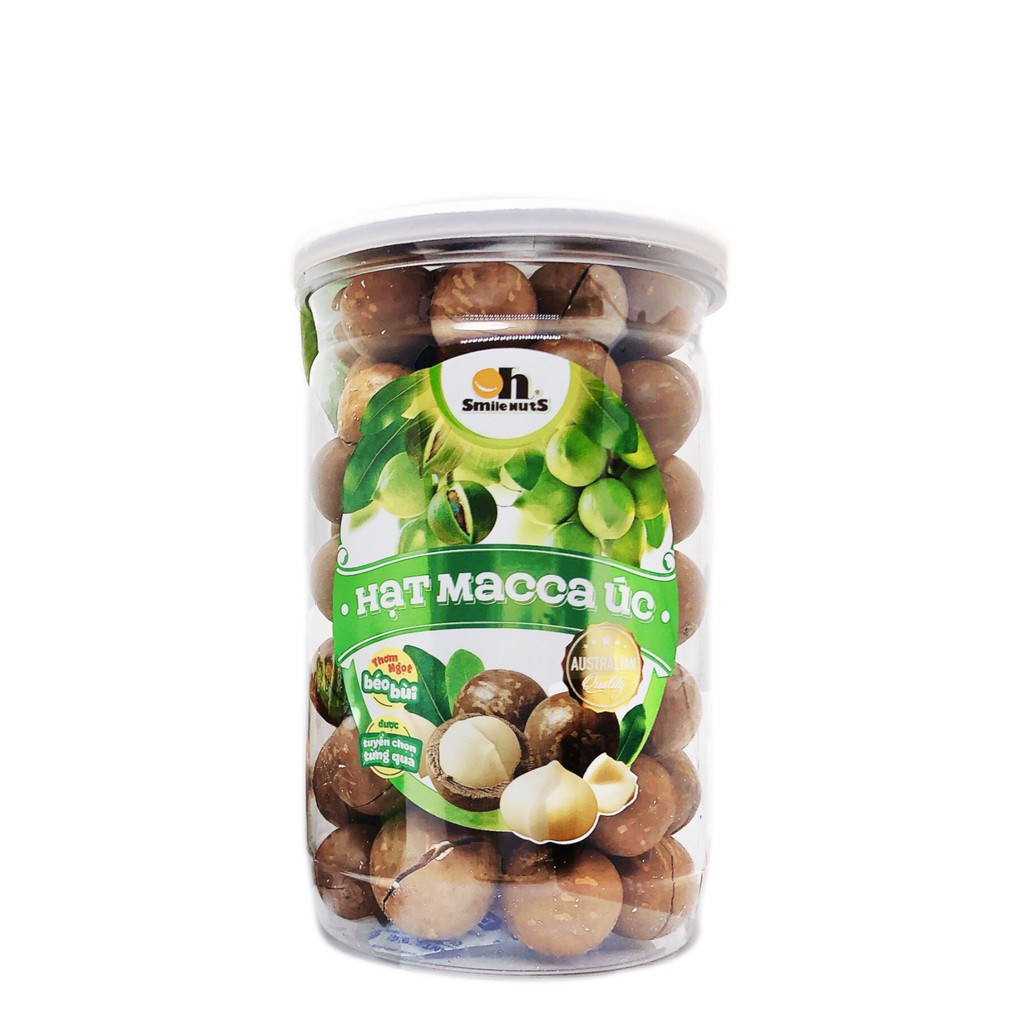 Hạt Macca Úc Nứt Vỏ Smile Nuts Hộp 500g