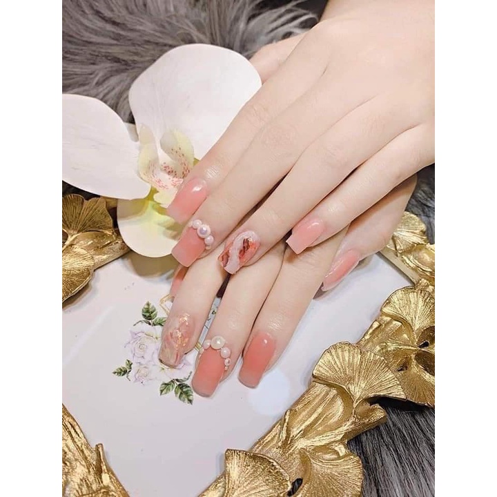 Khay trai nửa mix trắng và trắng ngà trang trí móng MIAN