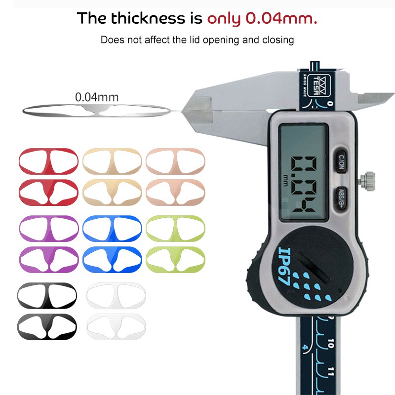 Miếng Dán Kim Loại Siêu Mỏng Bảo Vệ Chống Bụi Cho Tai Nghe apple airpods pro 1 2