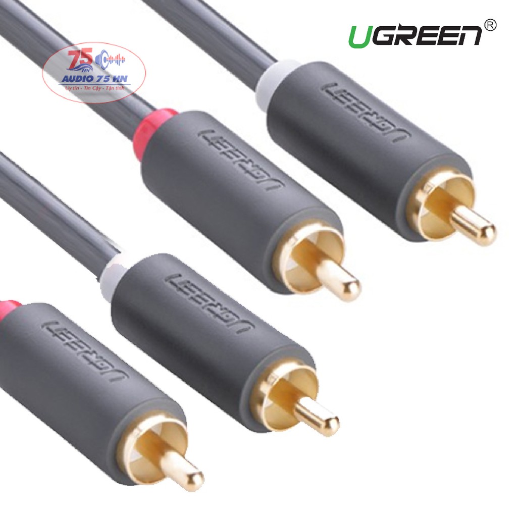 Cáp Audio 2 đầu AV/RCA bông sen hàng chính hãng UGREEN AV104 dài từ 1M-3M