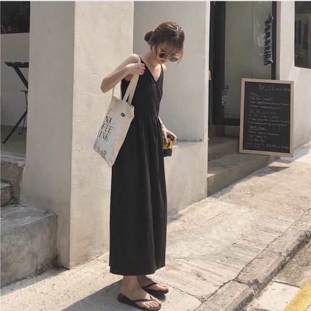 Váy 2 dây dáng dài