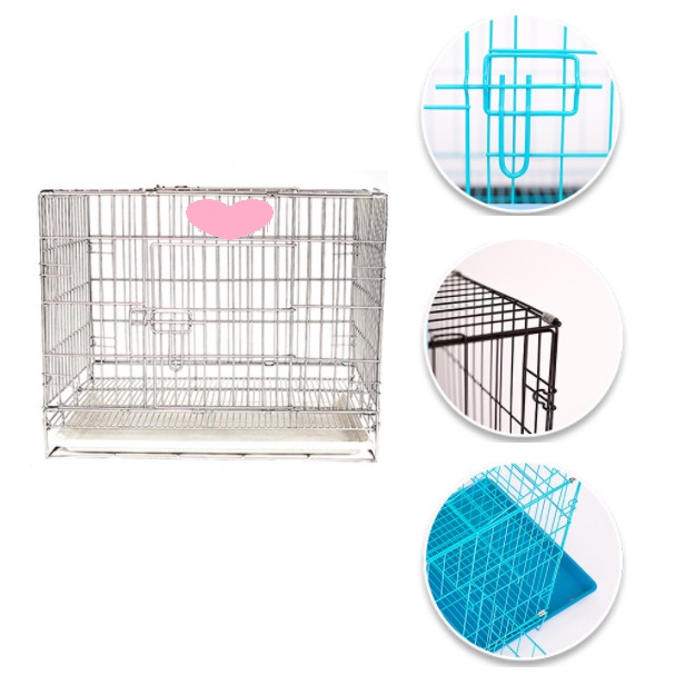 [ Kèm Ảnh Thật] Lồng chó mèo gấp gọn 60x42x50cm, dành cho chó mèo dưới 7kg có khay vệ sinh