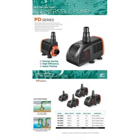 Máy bơm trên cạn hoặc thả bơm chìm dưới nước cho bể cá cảnh Periha PD 4200 5200 6200 7200 8200 Thế Hệ Mới