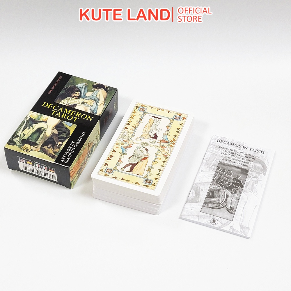 Bộ Bài Decameron Tarot 78 Lá Bài 7x12 Cm Tặng Đá Thanh Tẩy S76