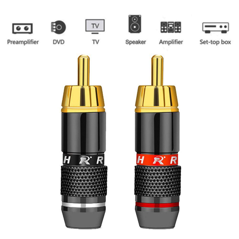 Đầu Nối RCA Nối Dây Cáp Video / Audio RCA Màu Đen Và Đỏ