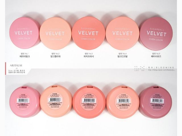 Phấn má hồng siêu lì Aritaum Sugarball Velvet Cheek Color