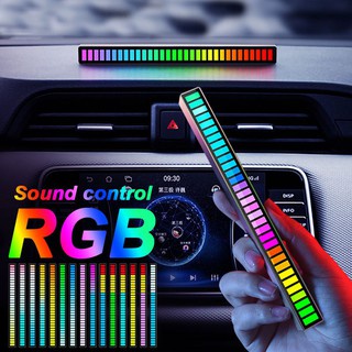 Combo 2 Đèn led nháy theo nhạc RGB vỏ nhôm có app có pin